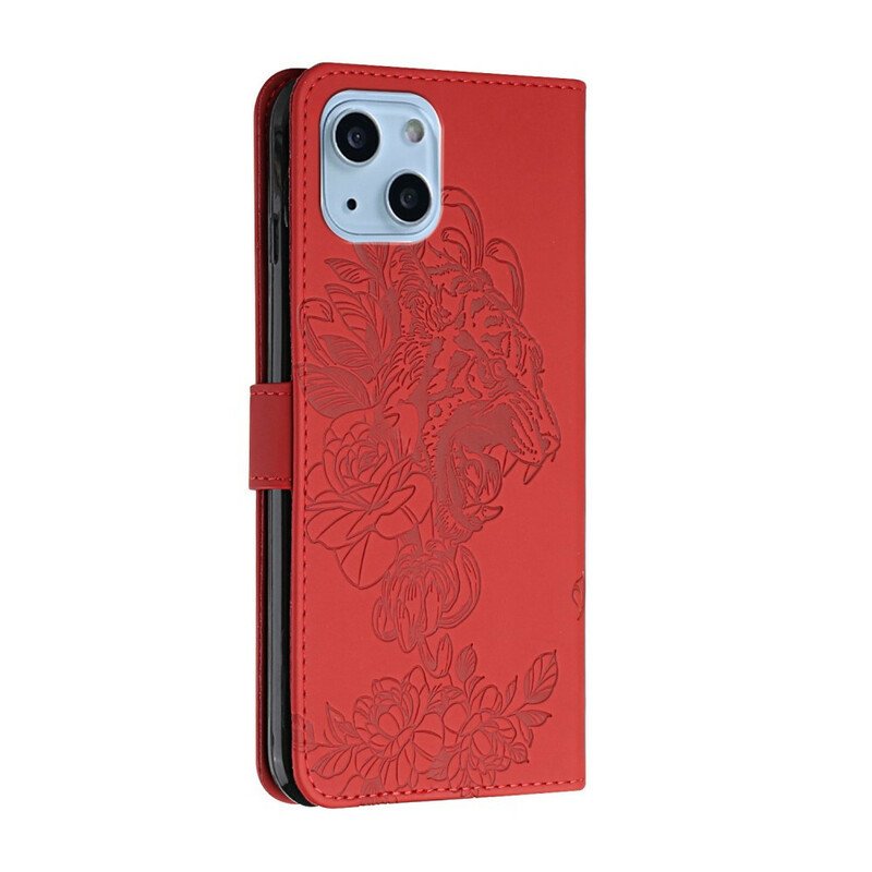 Fodral iPhone 13 Mini Med Kedjar Barock Strappy Tiger