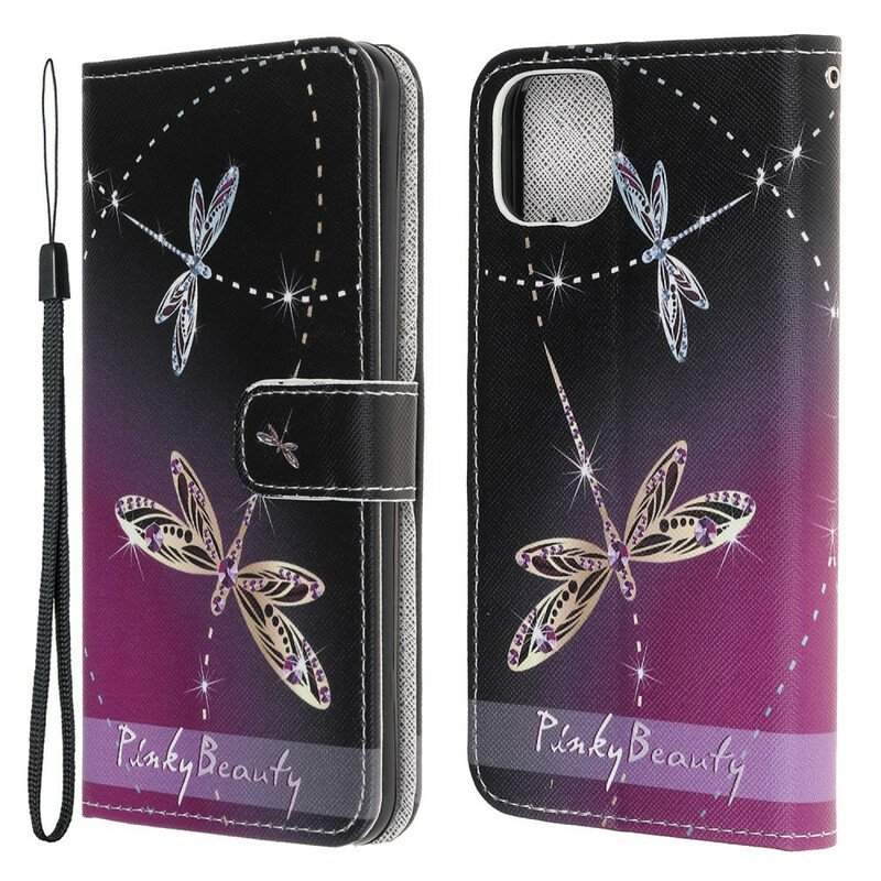 Fodral iPhone 13 Mini Med Kedjar Strappy Dragonflies