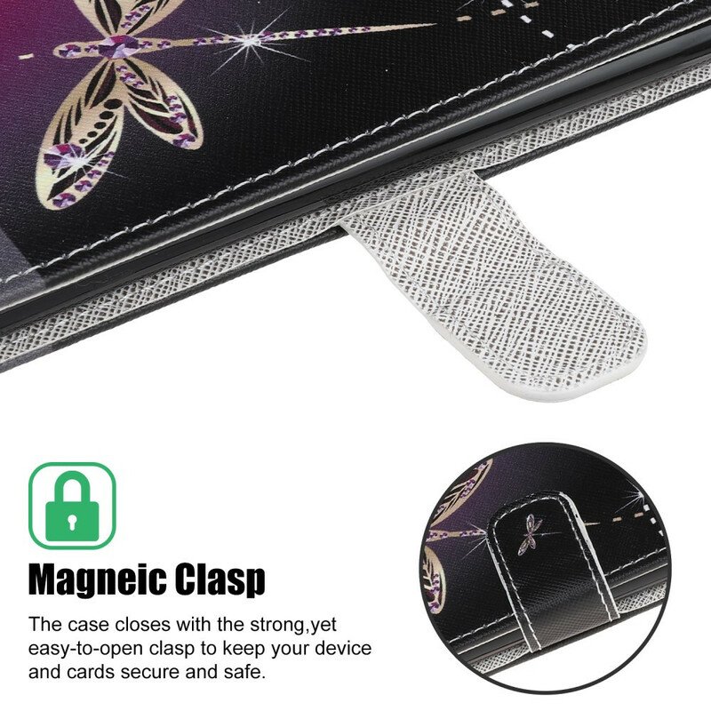 Fodral iPhone 13 Mini Med Kedjar Strappy Dragonflies