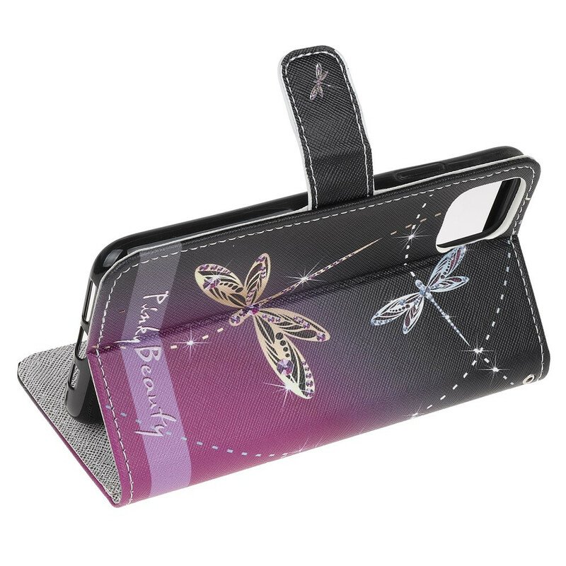 Fodral iPhone 13 Mini Med Kedjar Strappy Dragonflies