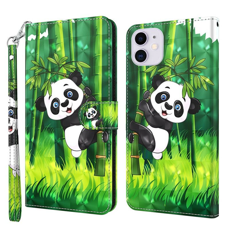 Fodral iPhone 13 Mini Panda Och Bambu