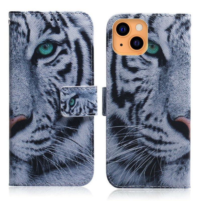 Folio-fodral iPhone 13 Mini Tiger Face