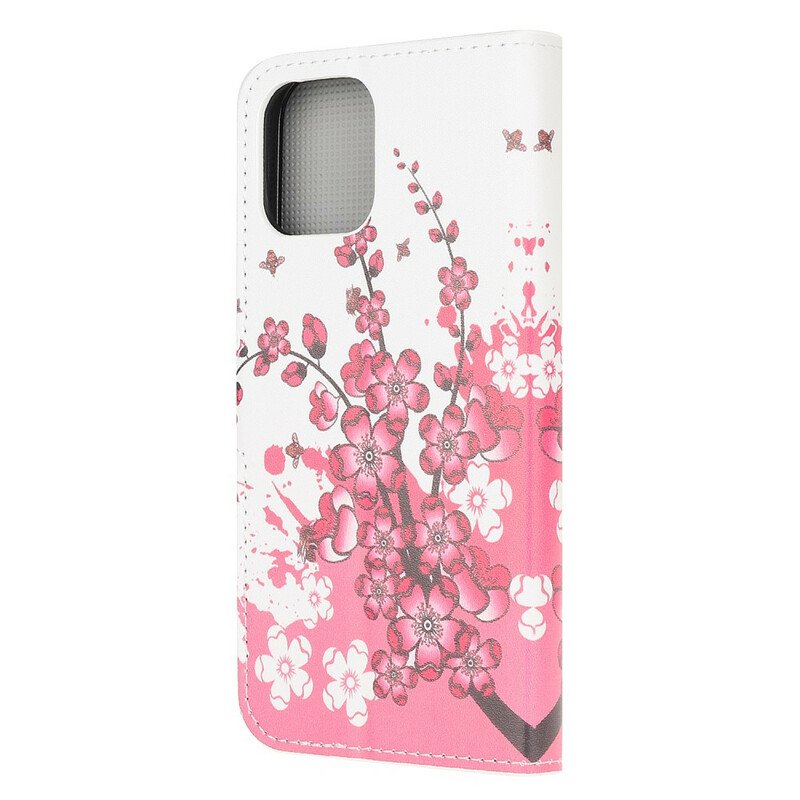 Folio-fodral iPhone 13 Mini Tropiska Blommor