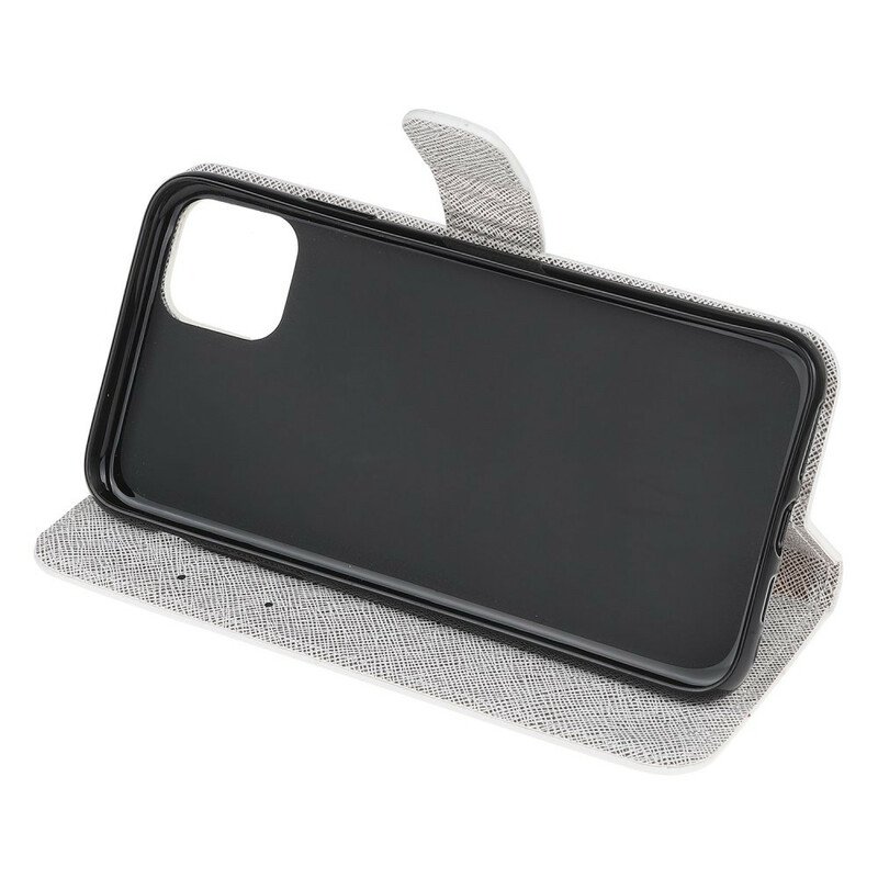 Läderfodral iPhone 13 Mini Med Kedjar Fjäder Med Snodd