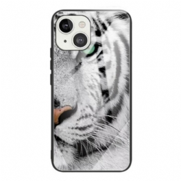 Mobilskal iPhone 13 Mini Tiger Härdat Glas