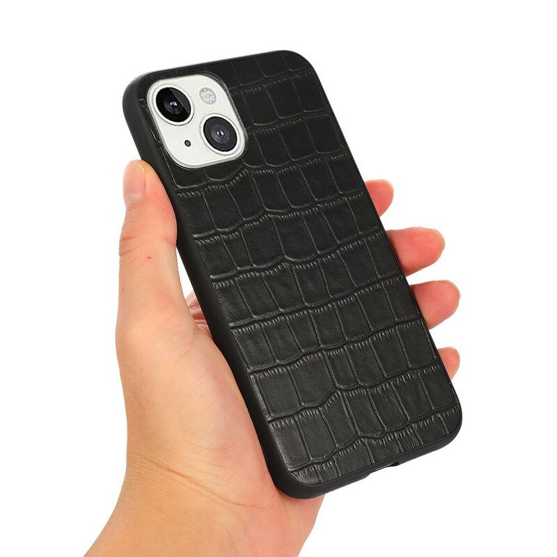 Skal iPhone 13 Mini Äkta Crocodile Texture Läder