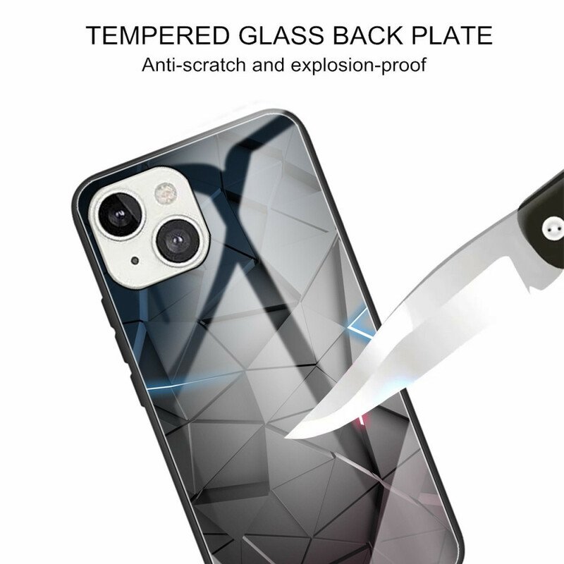 Skal iPhone 13 Mini Geometri Av Härdat Glas