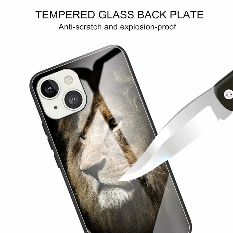 Skal iPhone 13 Mini Lejonhuvud Härdat Glas