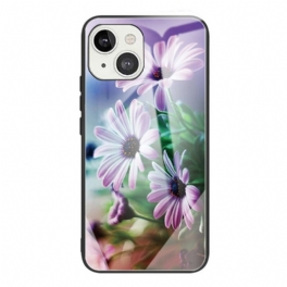 Skal iPhone 13 Mini Realistiska Blommor I Härdat Glas