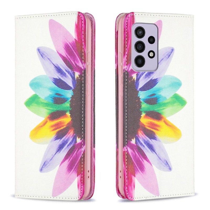 Folio-fodral Samsung Galaxy A33 5G Läderfodral Akvarell Blomma