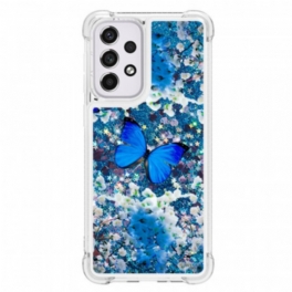 Skal Samsung Galaxy A33 5G Glitter Blå Fjärilar