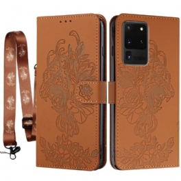 Fodral Samsung Galaxy S20 Ultra Med Kedjar Barock Strappy Tiger