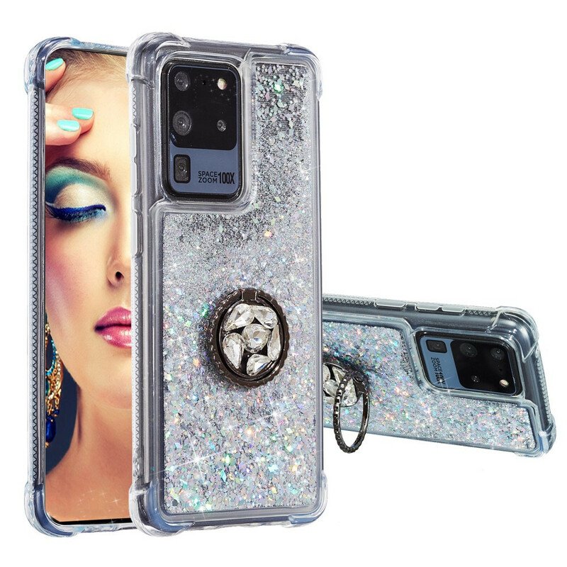 Skal Samsung Galaxy S20 Ultra Glitter Ring-bracket