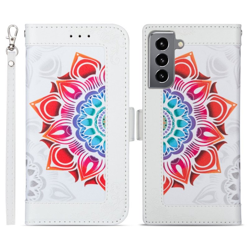 Fodral Samsung Galaxy S22 5G Med Kedjar Strappy Mandala Dekoration