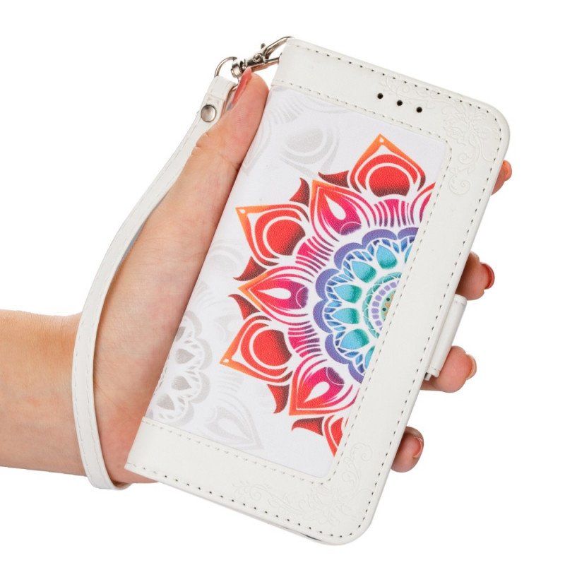 Fodral Samsung Galaxy S22 5G Med Kedjar Strappy Mandala Dekoration