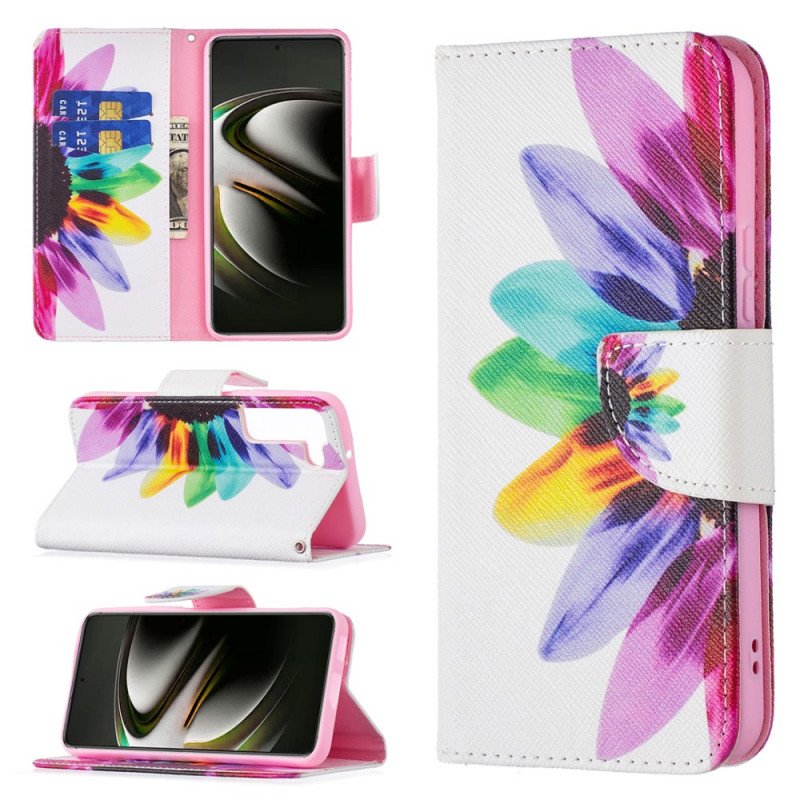 Folio-fodral Samsung Galaxy S22 5G Akvarell Blomma