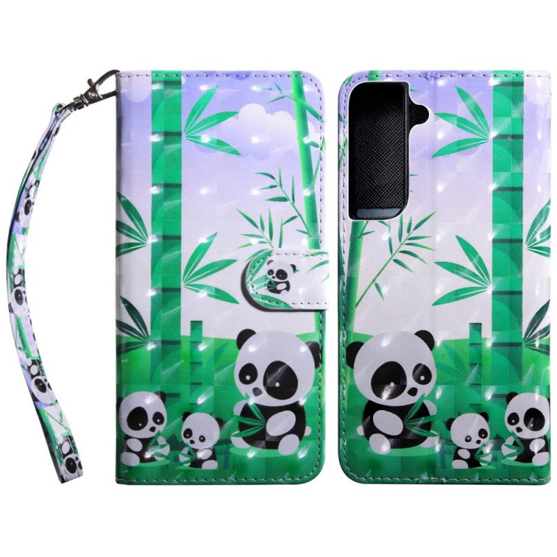 Folio-fodral Samsung Galaxy S22 5G Panda Familj