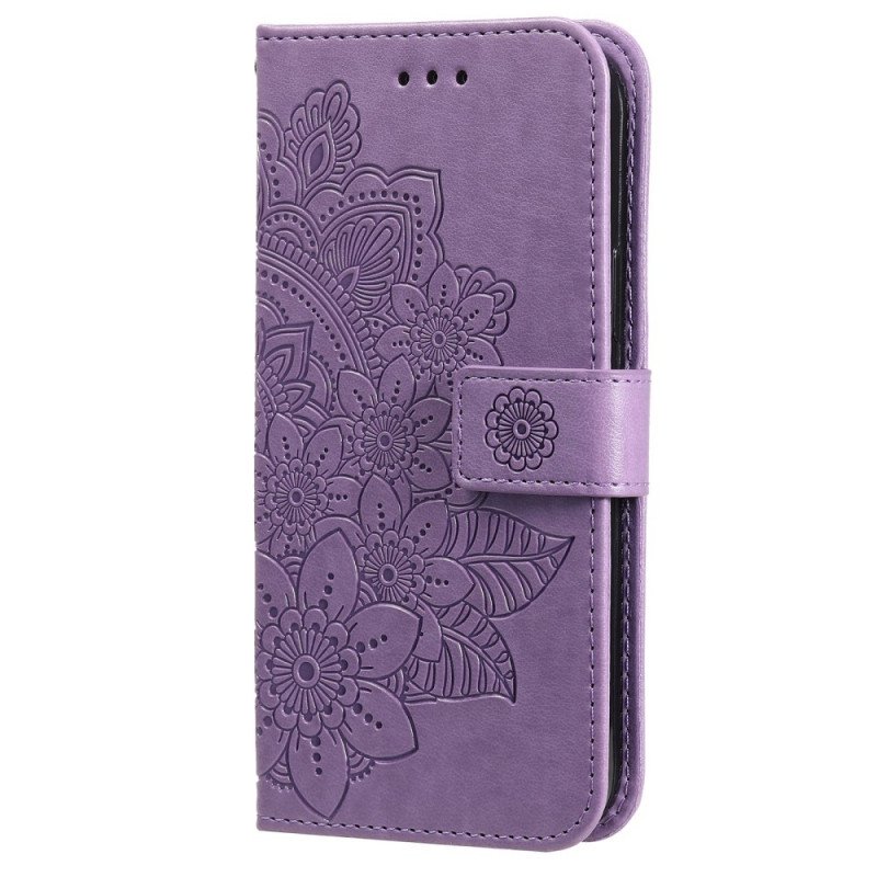 Läderfodral Samsung Galaxy S22 5G Blomma Mandala