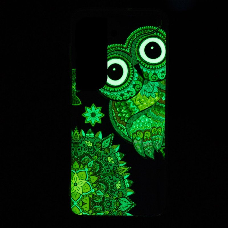 Mobilskal Samsung Galaxy S22 5G Fluorescerande Uggla Mandala