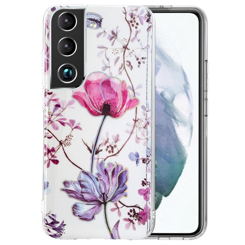 Mobilskal Samsung Galaxy S22 5G Marmorerade Blommor