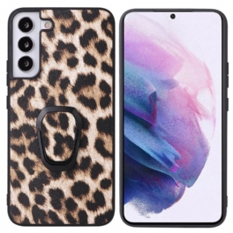 Skal Samsung Galaxy S22 5G Ringstöd I Leopardstil