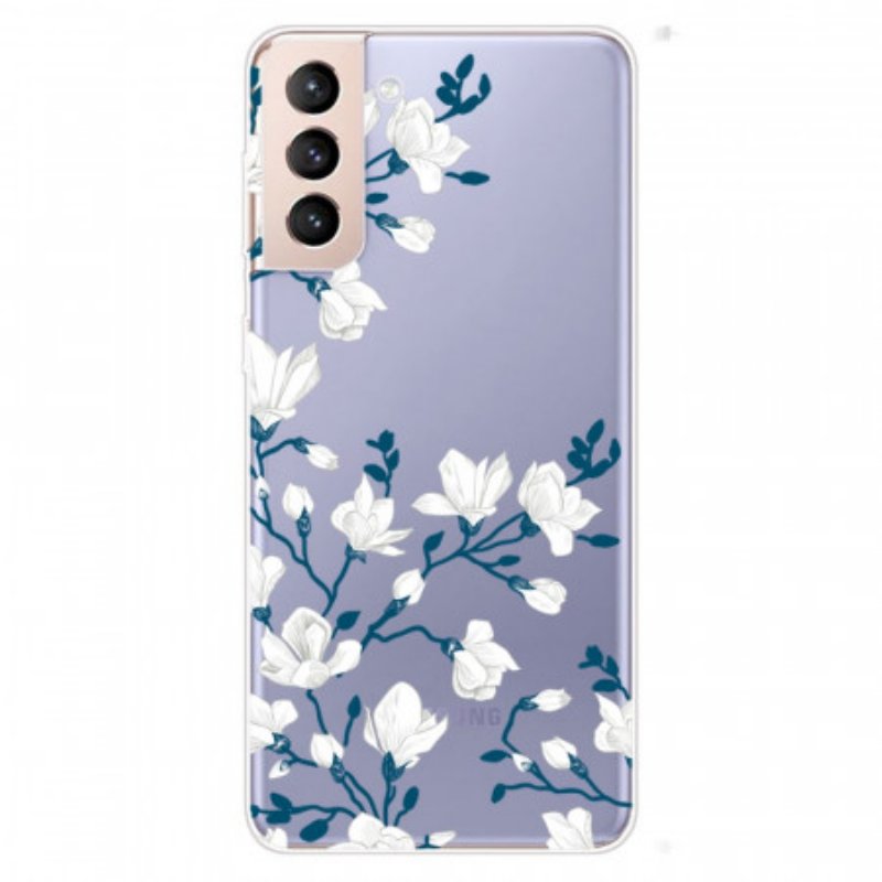 Skal Samsung Galaxy S22 5G Sömlösa Vita Blommor