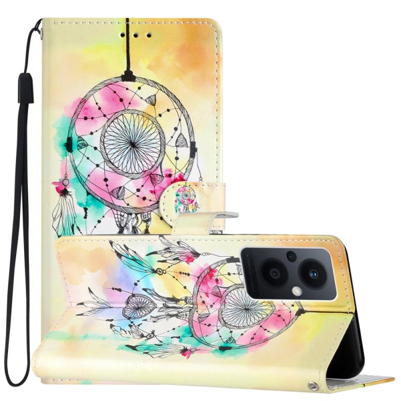 Folio-fodral Oppo Reno 8 Lite Med Kedjar Strap Dream Catcher