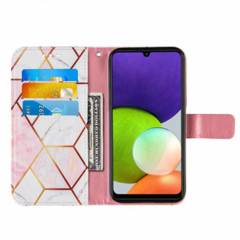 Fodral Samsung Galaxy A22 Geometrisk Marmor