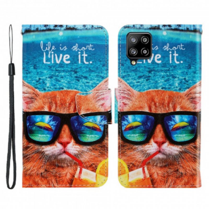 Fodral Samsung Galaxy A22 Med Kedjar Cat Live It Strappy