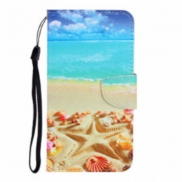 Fodral Samsung Galaxy A22 Med Kedjar Lanyard Beach