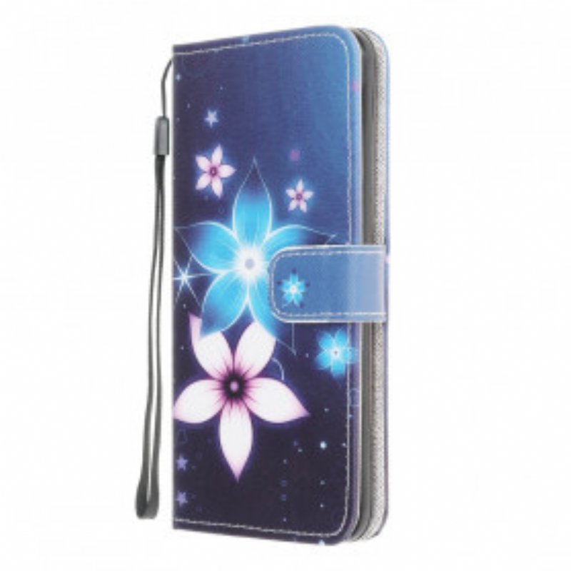 Fodral Samsung Galaxy A22 Med Kedjar Lunar Strap Blommor