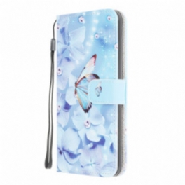 Fodral Samsung Galaxy A22 Med Kedjar Strappy Diamond Butterflies