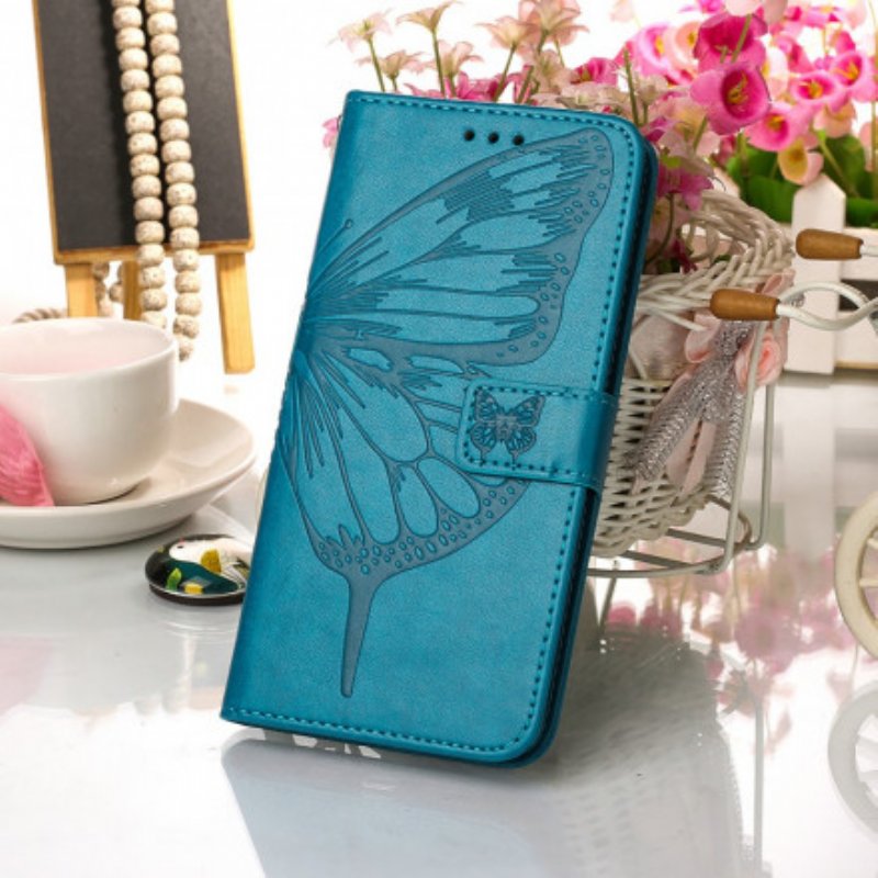 Folio-fodral Samsung Galaxy A22 Butterfly Design Med Lanyard