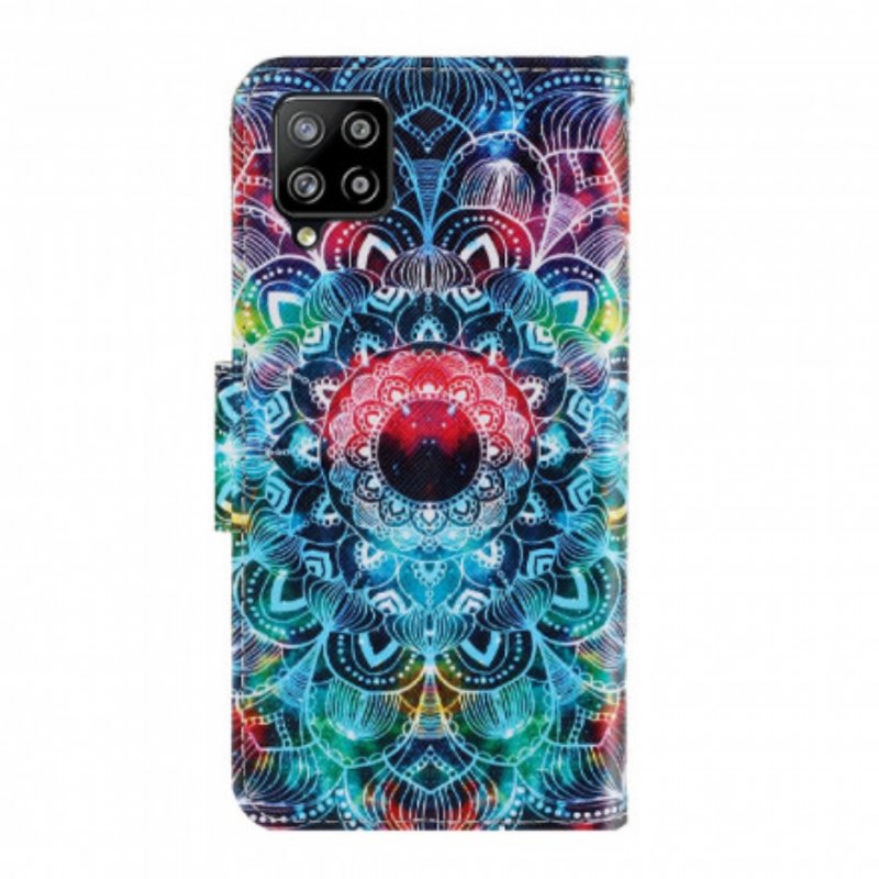 Folio-fodral Samsung Galaxy A22 Med Kedjar Flashig Strappy Mandala