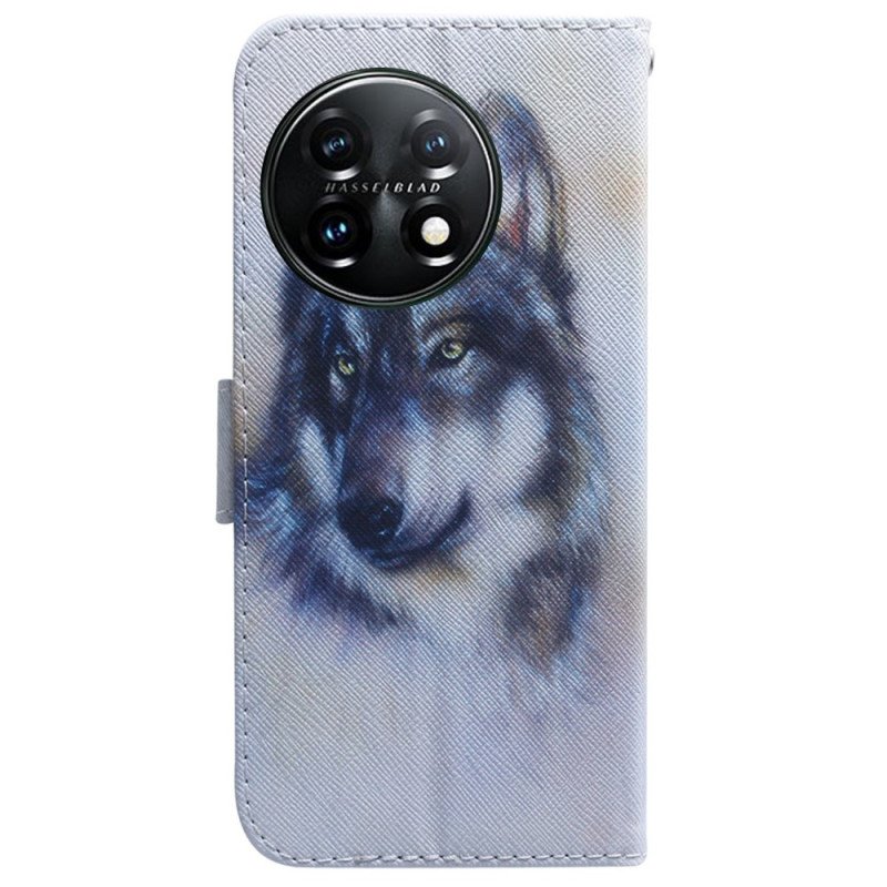 Folio-fodral OnePlus 11 5G Akvarell Hund