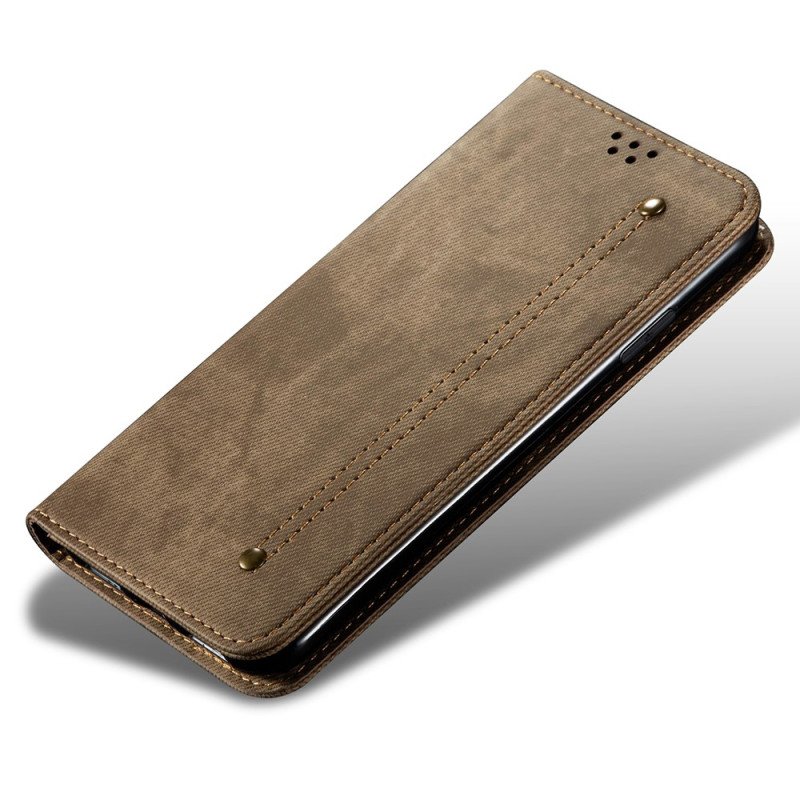 Folio-fodral OnePlus 11 5G Läderfodral Denim Tyg