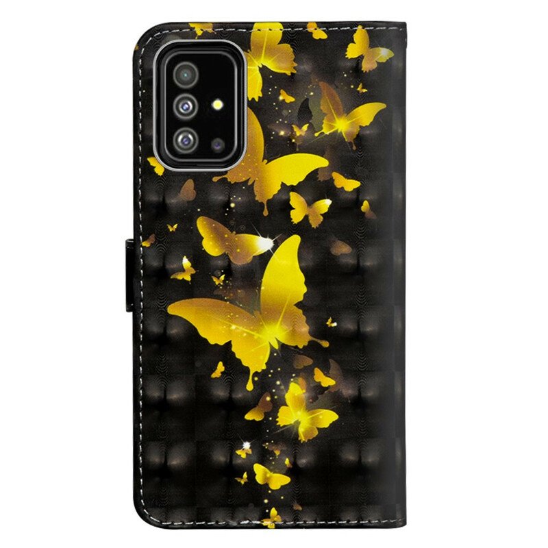 Fodral Samsung Galaxy A71 Gula Fjärilar