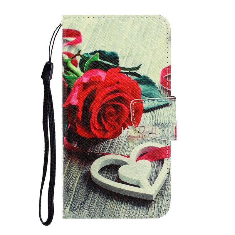 Fodral Samsung Galaxy A71 Med Kedjar Färgglada Strappy Blommor