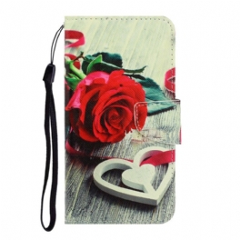 Fodral Samsung Galaxy A71 Med Kedjar Färgglada Strappy Blommor