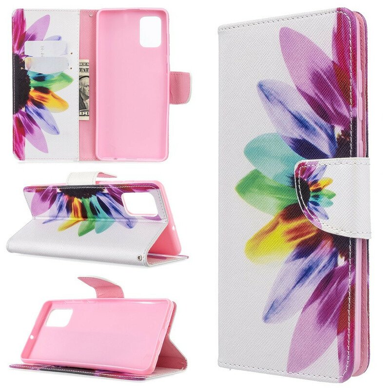 Folio-fodral Samsung Galaxy A71 Akvarell Blomma