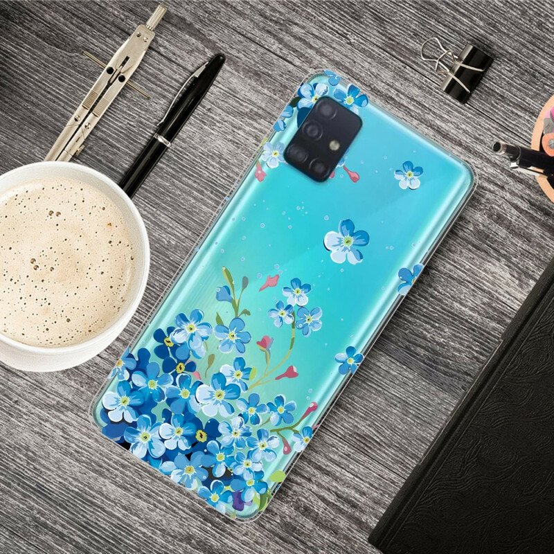 Mobilskal Samsung Galaxy A71 Blå Blommor