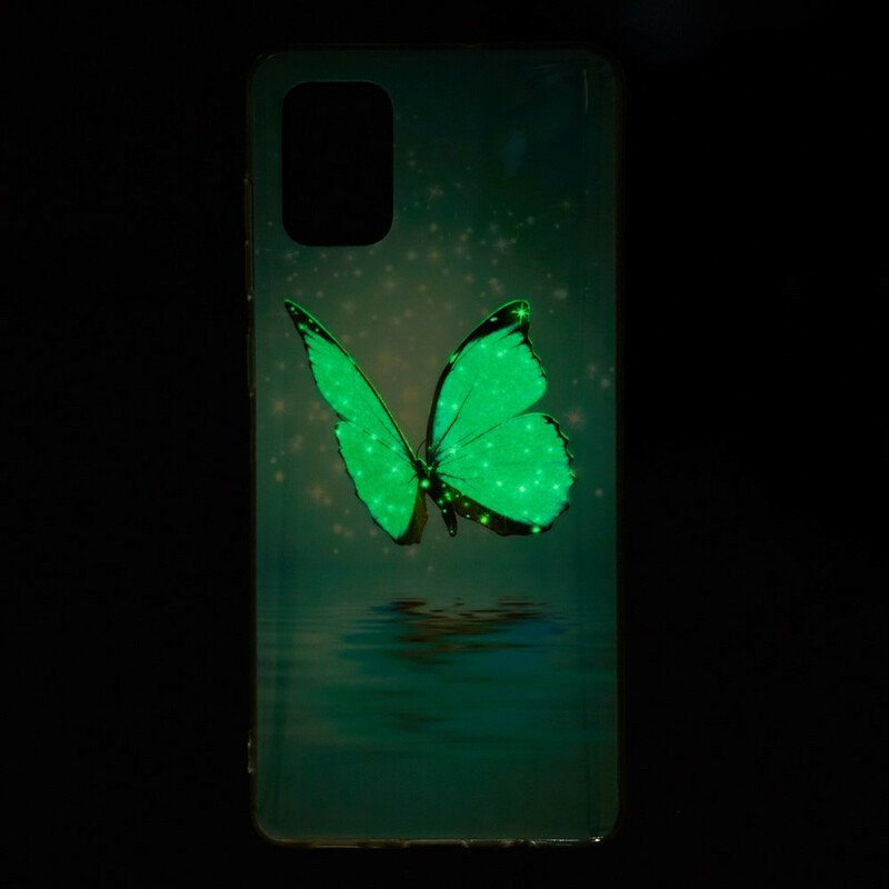 Skal Samsung Galaxy A71 Fluorescerande Blå Fjäril