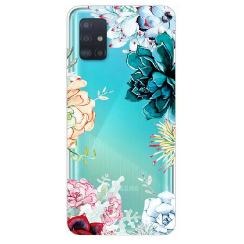 Skal Samsung Galaxy A71 Sömlös Akvarell Blommor