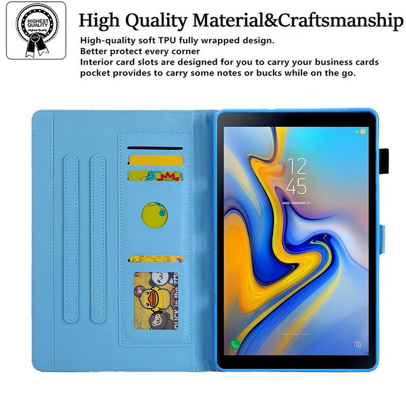 Fodral Samsung Galaxy Tab A7 Lite Marmor Geometri Design