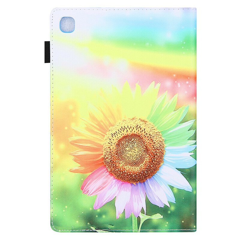 Läderfodral Samsung Galaxy Tab A7 Lite Blommor I Solen