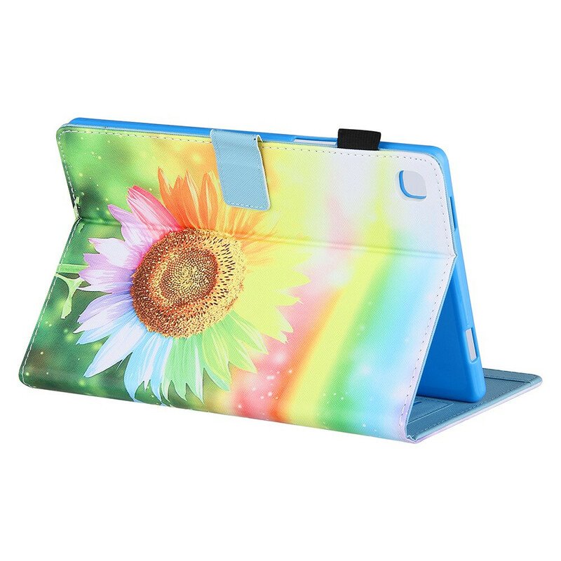 Läderfodral Samsung Galaxy Tab A7 Lite Blommor I Solen