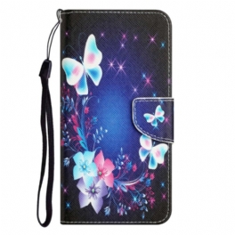 Fodral Samsung Galaxy A53 5G Med Kedjar Fairy Butterflies With Lanyard