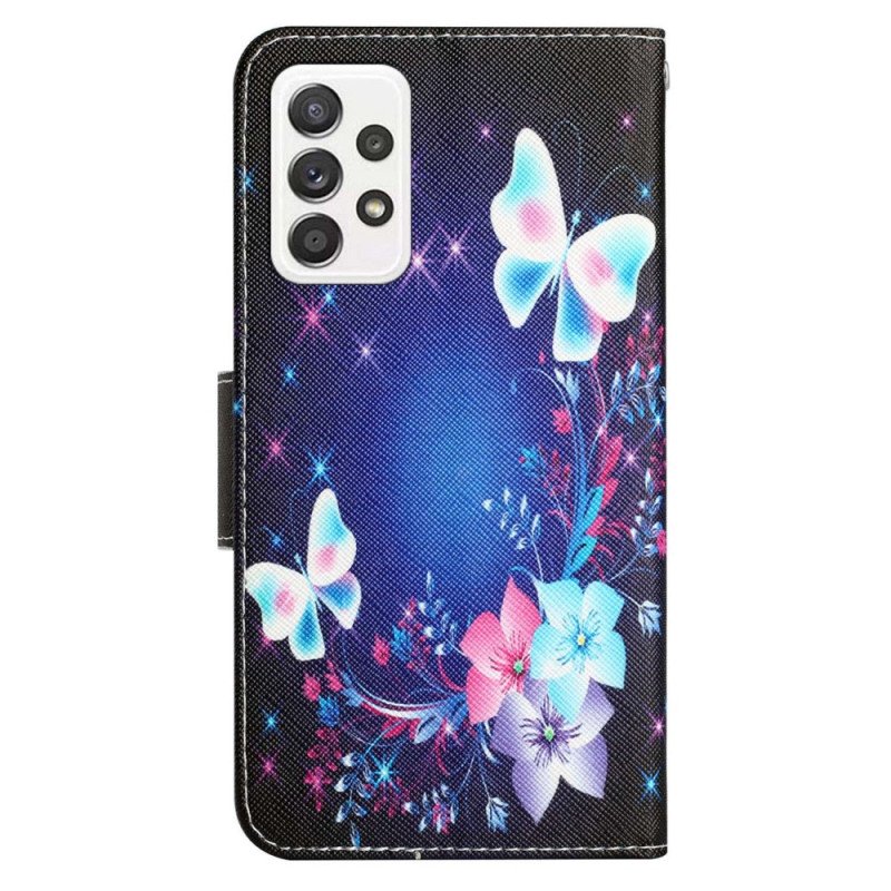 Fodral Samsung Galaxy A53 5G Med Kedjar Fairy Butterflies With Lanyard