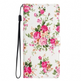 Folio-fodral Samsung Galaxy A53 5G Med Kedjar Rem Liberty Flowers