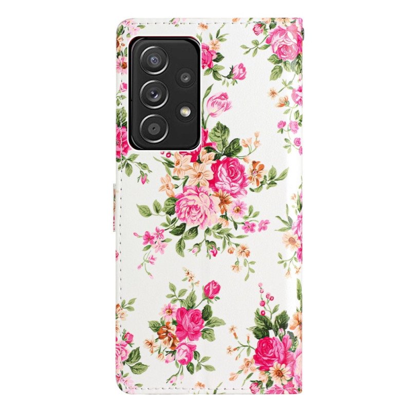 Folio-fodral Samsung Galaxy A53 5G Med Kedjar Rem Liberty Flowers